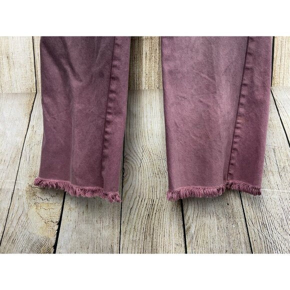 Vintage‎ 90s Y2K Ombre Jeans Sz 16 Purple Black Wide Leg Jeans Fringe Hem Grunge - Picture 5 of 9
